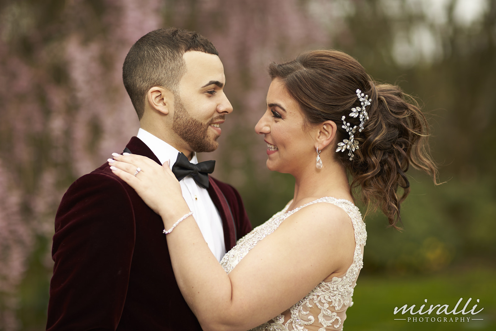 Garden Terrace at Riviera Waterfront Mansion Wedding Photos by Miralli Photography