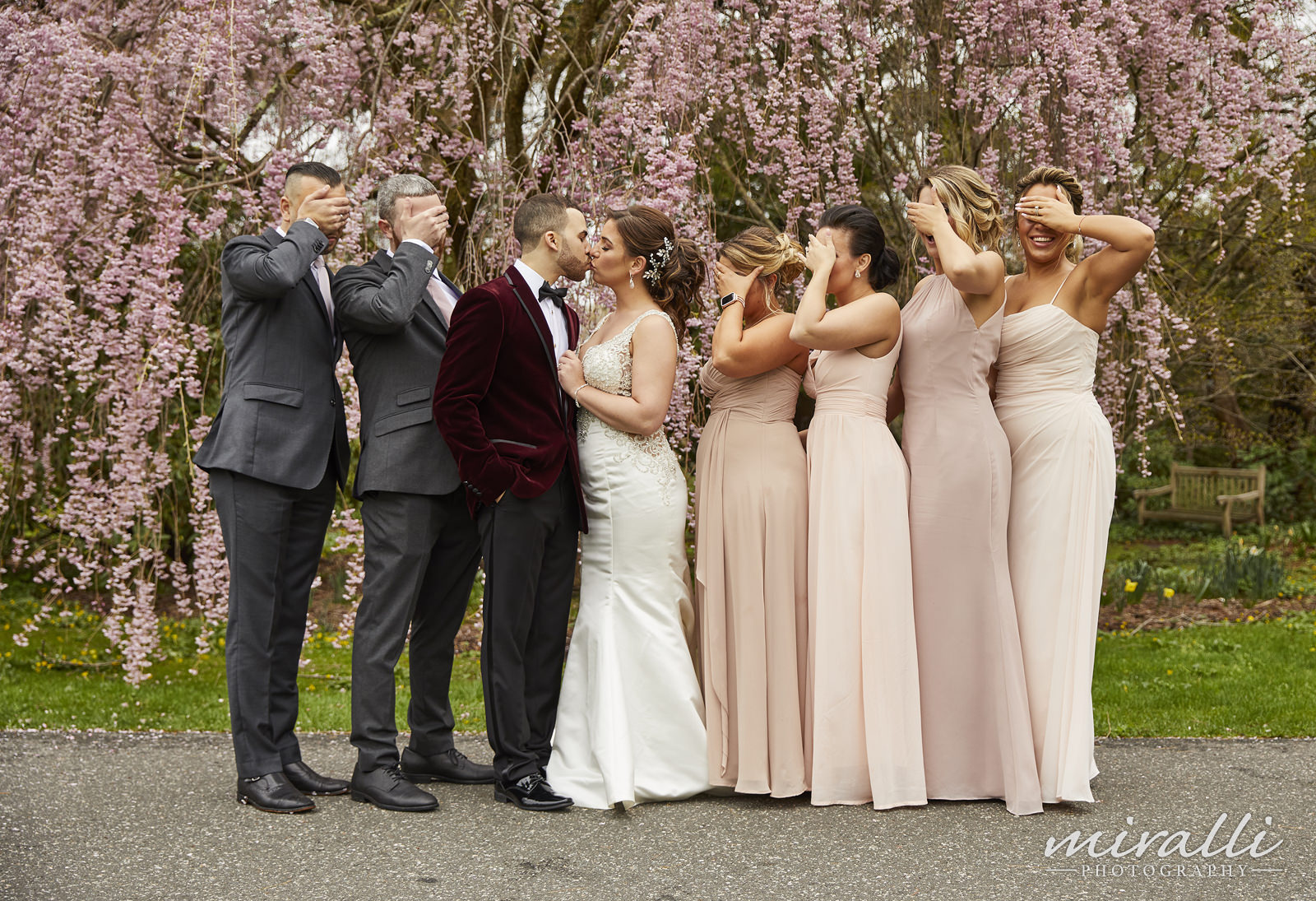 Garden Terrace at Riviera Waterfront Mansion Wedding Photos by Miralli Photography