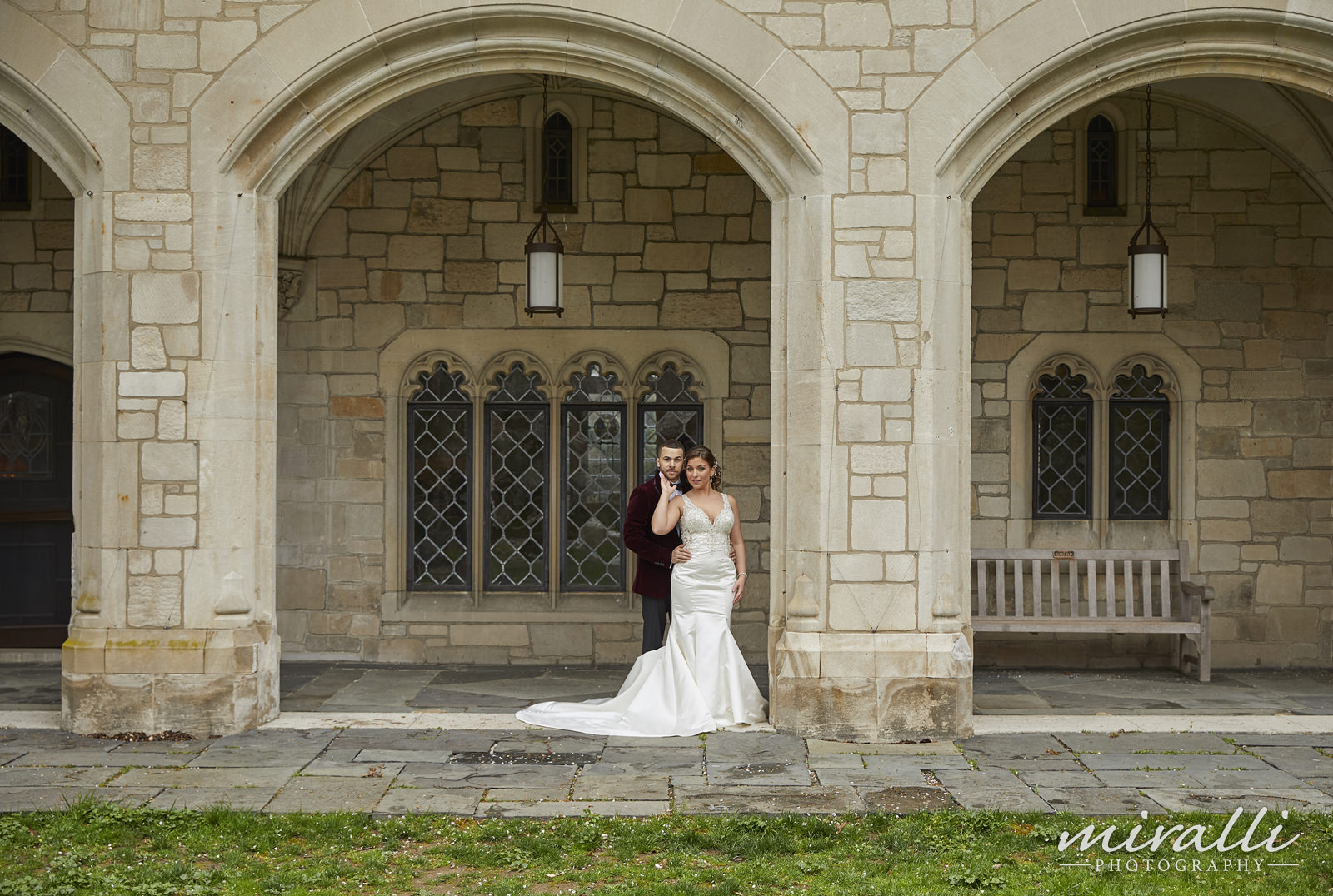 Garden Terrace at Riviera Waterfront Mansion Wedding Photos by Miralli Photography