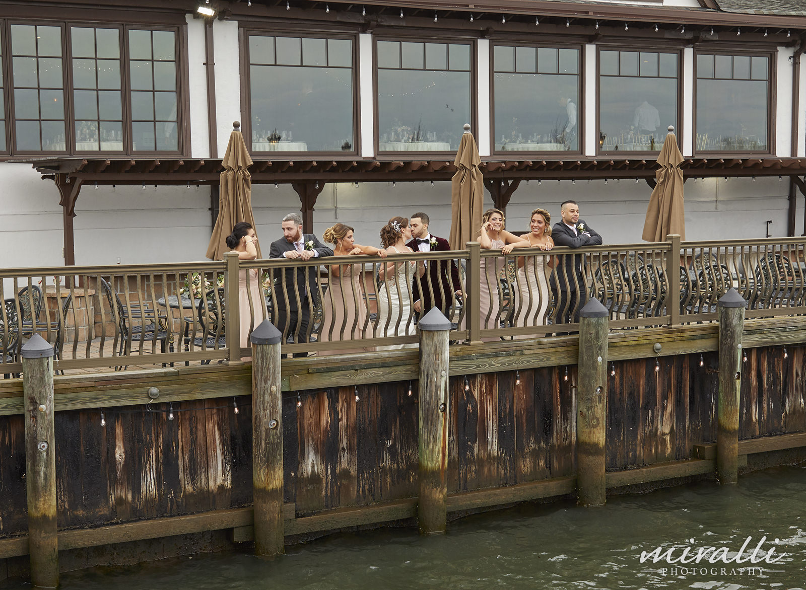 Garden Terrace at Riviera Waterfront Mansion Wedding Photos by Miralli Photography