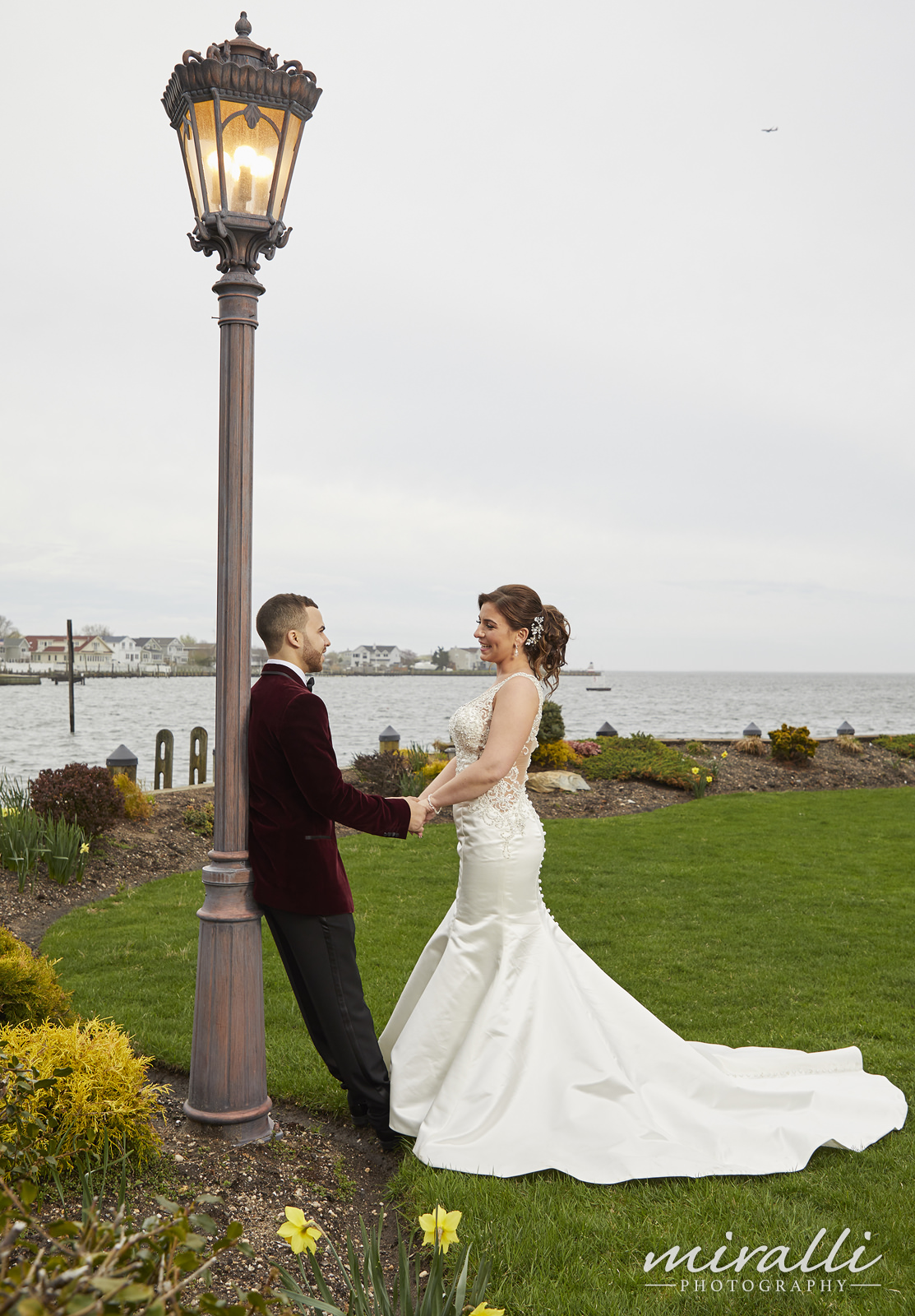 Garden Terrace at Riviera Waterfront Mansion Wedding Photos by Miralli Photography